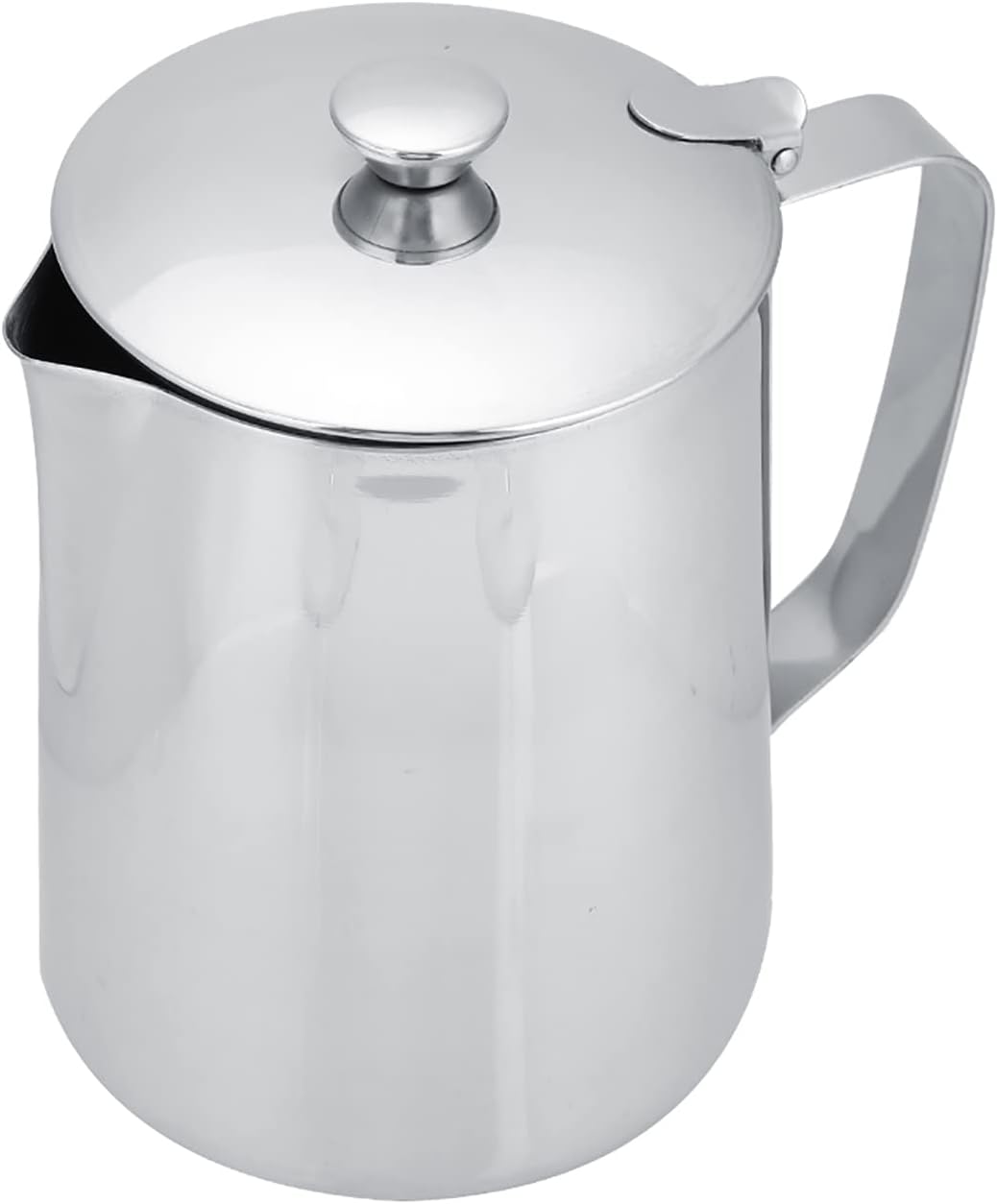 Stainless Steel Milk Frothing Pitcher, Stainless Steel Coffee Cup Mug Milk Frothing Pitcher Jug with Lid for Latte Coffee Art for Office Kitchen with handle(1500ML)