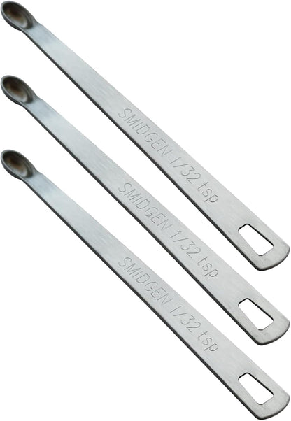 3PCS 1/32 Teaspoon(1/32tsp, 0.16ml, Smidgen) Single Tiny Measuring Spoon, Small Individual Stainless Steel Measure Spoons Only