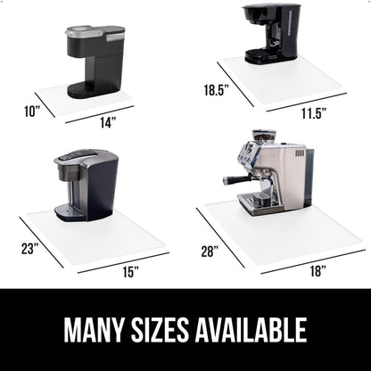 GORILLA GRIP Silicone Coffee Mat, 18x28, Espresso Drink Bar Station Accessories, Waterproof Heat-Resistant Dish Drying Mats, Stay in Place on Kitchen Counter, Home Kitchen Decor Essentials, White
