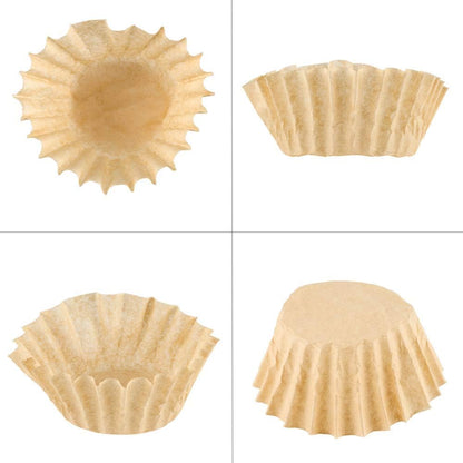 Natural Unbleached Brown Biodegradable Extra Large Coffee Filters 10, 12, 13, 14, 15 Cup Basket for Commercial, Home Coffee Maker Extra High Extra Wide, Anti ground, 9.75" Flattened Diameter (500 Pcs)