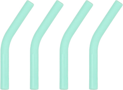 uxcell 4Pcs Silicone Straw Tips, Silicone Straw Elbows Tip, Soft Reusable Metal Straw Covers Fit for 6mm/0.24" OD Stainless Steel Straws, Mint Green