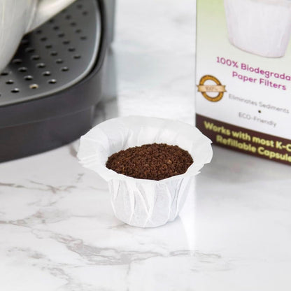 Cafe Filters Paper Liners for Reusable K Cup Coffee Pods by Perfect Pod - Fits All Brands, Compatible With All Refillable Capsules - Disposable Paper Filters (400-Ct)