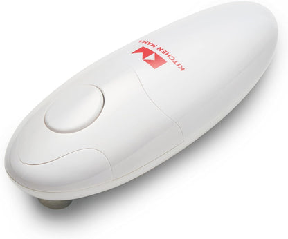 Kitchen Mama Auto Electric Can Opener: Safe, Easy with One Touch, Smooth Edge, Battery Operated, Cordless, Automatic Can Opener for Seniors with Arthritis, Hand Free Appliances, YES YOU CAN (White)
