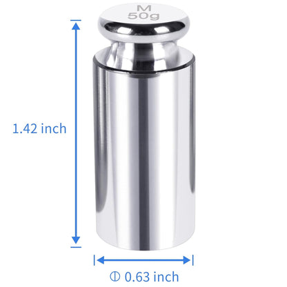 QP Calibration Weights, 50 Gram Scale Weights, OIML Class M1 High Precision Stainless Steel Scale Balance Weights with Chrome Finish, Calibration Weights for Digital Scale, Kitchen Scale, Pocket Scale