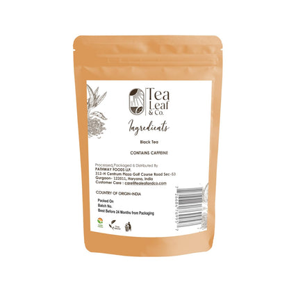 Tealeaf & Co. English Breakfast Black Tea - English Breakfast Tea in Loose Leaf Form - Contains Low Caffeine - Upto 50 Servings - Gluten Free (3.52oz/100gm)