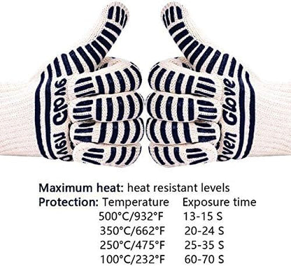 CZSYZCZS Extreme Heat Resistant Oven Gloves - 932F - Cooking Gloves for BBQ, Grilling, Baking,Cutting, Smoker Fireplace