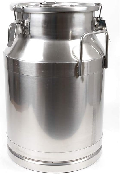 0.04 inch Thickened Stainless Steel Milk Can Large Liquid Container Storage,Stainless Steel Milk Bucket With Sealing Lid and Carry Handle,for Wine, Oil Storage Transport (30L/8 Gal)