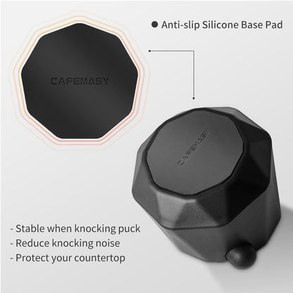 Coffee Knock Box Espresso Grounds - CAFEMASY Home Use Epsresso Accessories Unique Design Diamond Shape Mini Knock Box with Espresso Cleaning Brush