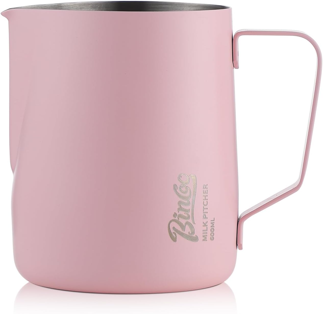 Pink Milk frother - 600ml Milk Frothing Pitcher, Milk Frother Cup Espresso Steaming Pitcher for Barista, Bincoo SUS304 Stainless Steel Espresso Steaming Pitchers for Latte Art/Cappuccino/Coffee/Milk