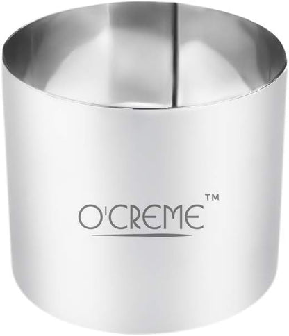 O'Creme Cake Ring Sturdy Stainless Steel Round Mousse Cake Ring Mold for Baking, Dessert Cake Decorating Pastry Rings 3 Inch Diameter x 3 Inch High