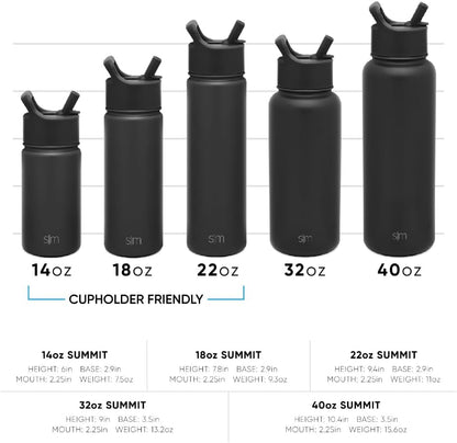 Simple Modern Water Bottle with Straw Lid Vacuum Insulated Stainless Steel Metal Cup Bottles | Reusable Leak Proof BPA-Free Flask for Gym, Travel, Sports | Summit Collection | 22oz, Almond Birch