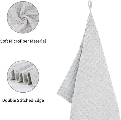 watchget Barista Micro Cloth 6 Pack, Microfiber Barista Cleaning Towels Microfiber Waffle Weave Kitchen Dish Cloth Coffee Bar Towel Coffee Machine Cleaning Cloth, Light Grey(12"x12")