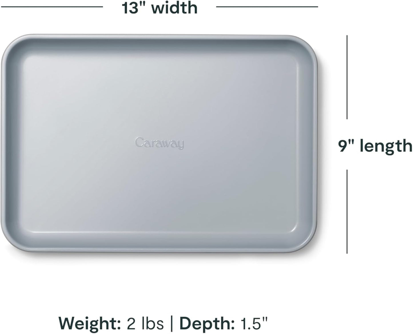 Caraway Nonstick Ceramic Small Baking Sheet Duo (9x13”) – Non-Toxic, PTFE & PFOA Free – Oven Safe – Aluminized Steel Core – Mini Sheet Pan for Baking, Roasting & More - Slate