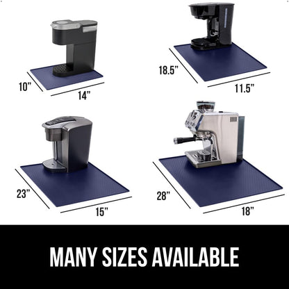 GORILLA GRIP Silicone Coffee Mat, 15x23, Espresso Drink Bar Station Accessories, Waterproof Heat-Resistant Dish Drying Mats, Stay in Place on Kitchen Counter, Home Kitchen Decor Essentials, Navy