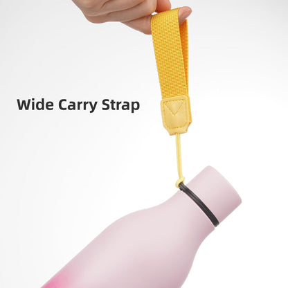 Insulated Water Bottle with Strap,25 oz Double Wall Stainless Steel Vacuum Bottles Metal Water Flask,Cherry