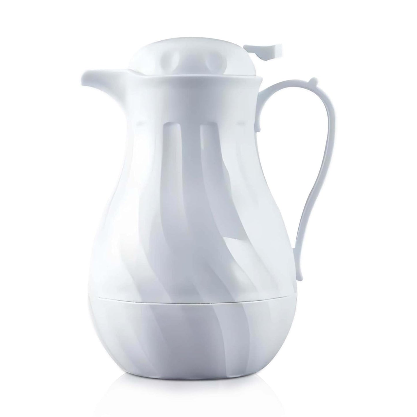 OCS Parts Easy Pour Thermal Coffee Carafe | 11-Inch Insulated Hot and Cold Beverage Pitcher Server for Coffee, Tea, Hot Chocolate and Water with Colored Tags for Easy Idenfication | 64-Ounce | White
