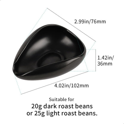 watchget Ceramic Coffee Dosing Cup & Tea Storage Tray, Single Dose Measuring Container for Coffee Beans & Loose Leaf Tea Dosing Vessel, Black