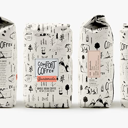 Mt. Comfort Coffee Guatemala Medium Roast, 2.5lb - Sourced From Small, Guatemalan Coffee Farms - Flavor Notes of Chocolate & Caramel - Roasted Whole Beans