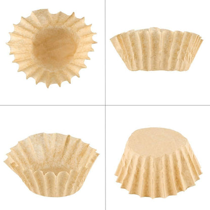 Natural Unbleached Brown Biodegradable Extra Large Coffee Filters 10, 12, 13, 14, 15 Cup Basket for Commercial, Home Coffee Maker Extra High Extra Wide, Anti ground, 9.75" Flattened Diameter (100 Pcs)