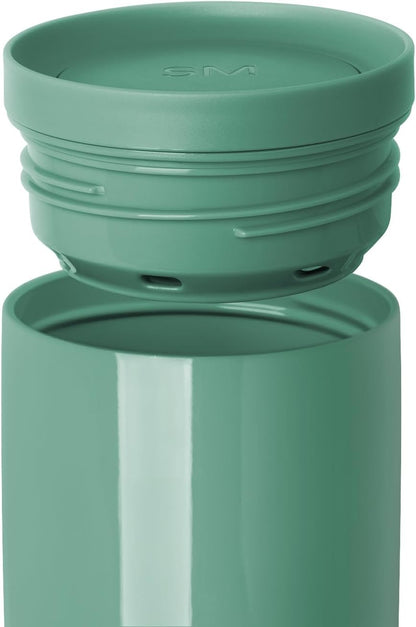 Simple Modern Voyager Signature | 16oz Travel Coffee Mug Tumbler with 360° Lid | Gifts for Women Men | Ceramic-Lined Insulated Stainless Steel Cold Brew Iced Coffee Cup | Spruce