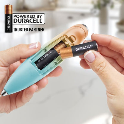 Zulay Kitchen Powerful Milk Frother Wand With 4 AA Duracell Batteries - Ultra Fast Handheld Drink Mixer - Electric Whisk Foam Maker for Coffee, Lattes, Cappuccino, Matcha & Creamer -
