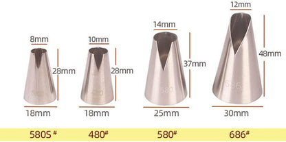 St. Honore Piping Tips,V-shaped wave Pastry Tips Cake Decorating Nozzles Tips Piping Kit for Pastry Cupcakes Cakes Cookies,4 Pcs