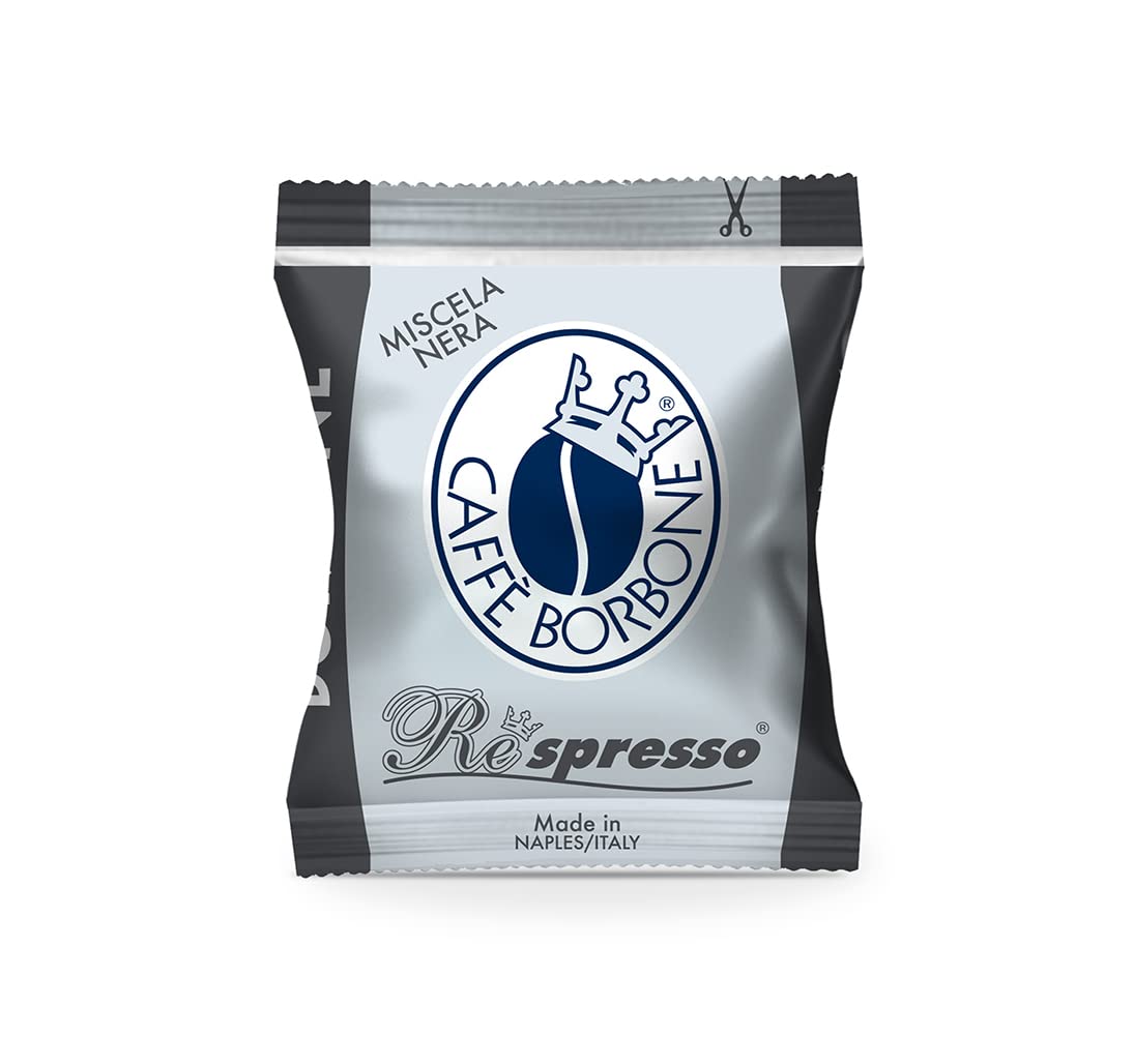 Caffe Borbone Nespresso Compatible Coffee Pods, Black Blend, Medium Roast, Arabica and Robusta Blend, Intense and Robust - NOT compatible with Vertuo - 100 Count