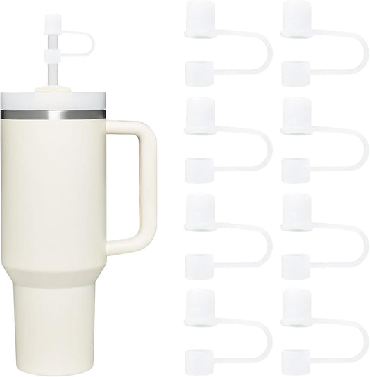 Straw Toppers for 10mm/0.39inch Diameter Straw Cover, compatable for Stanley/Owala Tumblers, Food Grade Silicone. (8pcs-Basics-Clear)