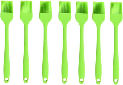 Silicone brush, Oil Brush for BBQ Kitchen Cooking Baking and Grilling (7 PCS,green)