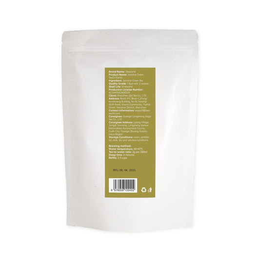iTeaworld Authentic Triple-Scented Jasmine Green Tea, Subtle Floral Aroma, 2025 New Chinese Loose Leaf Tea, Low Caffeine, Sweet After Taste, Entry-level Jasmine Tea- 1 Pack (3.5oz)