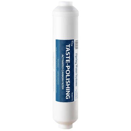 iSpring FT15 NSF Certified 5th Stage Inline Post Carbon Water Filter, Replacement Cartridge with 1/4" Quick Connect for Refrigerator, Ice Maker, RO Reverse Osmosis Water Filtration System