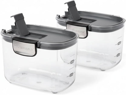 Progressive International ProKeeper+ Clear Plastic Airtight Food Baker's Kitchen Storage Organization Container Canister Set with Magnetic Accessories, 2- Piece Set (Specialty Sugar 1.5-Quart)
