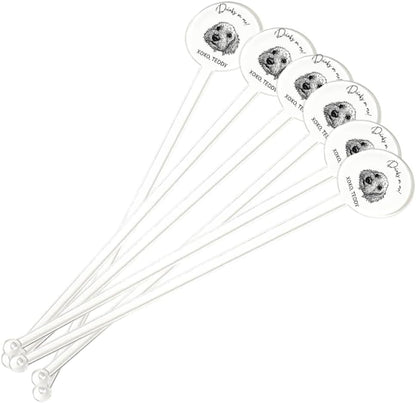 Coolslove Personalized Wedding Dog Stir Sticks, Custom Illustrated Pet Acrylic Cocktail Stirrers, Acrylic Cocktail Stirrers, Wedding Drink Sticks, Wedding Favors Decors Essentials Style 1