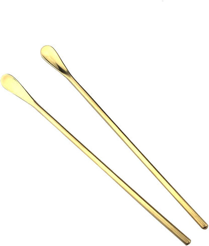JASHII Gold Matte Long Handle Spoon Cocktail Mixing Stirring Spoons Iced Tea Coffee Spoons with 8.6 inch Long Handle Brushed SUS304 Stainless Steel, 3-Piece