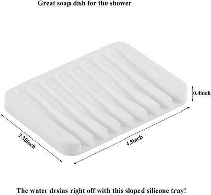 Bathroom Rectangle Tray, Toilet Top Organizer, Farmhouse Wooden Vanity Tray with Soap Tray, Toilet Tank Tray for Bathroom, Ideal Also as Jewelry, Perfume & Napkin Trays (White, 4.8" W11.5 Lx1.2 H)