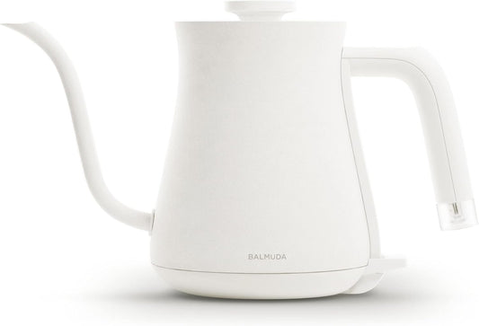 BALMUDA The Kettle | Electric Gooseneck Kettle | Lightweight | Stainless Steel | 0.6L (20fl oz) Capacity | Neon Light Indicator | Perfect for Tea and Coffee | US Version | White