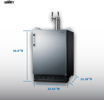 Summit Appliance 24" Wide Cold Brew Coffee Kegerator/Refrigerator Combo, Black Interior, Caster Wheels, Residential/Commercial Use (LHD, Cold Brew Coffee)