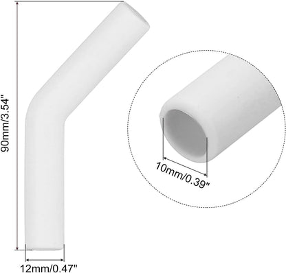 uxcell 6Pcs Silicone Straw Tips, Silicone Straw Elbows Tip, Soft Reusable Metal Straw Covers Fit for 10mm/0.39" OD Stainless Steel Straws, White