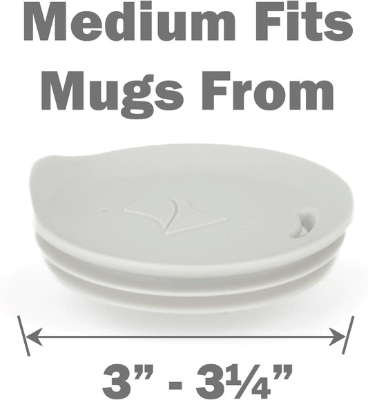 Reusable Coffee Cup Silicone Lid – Fits Most Tumbler, Water Bottle, & Ceramic Coffee Mug Between 3"-3¼" – Dishwasher-Safe Travel Mug Lid keeps your beverage in your mug (Medium - Stone)
