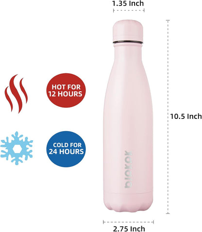 BJPKPK Stainless Steel Water Bottles 17oz Insulated Water Bottle Keep Cold And Hot,Sakura Pink