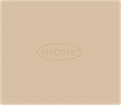 Unicook Pizza Stone for Oven and BBQ Grill, 12 x 11 Inch Rectangular Oven Grill Pizza Stone, Cordierite Baking Pan for Crispy Crusts, Thermal Shock Resistant, Including Dough Scraper