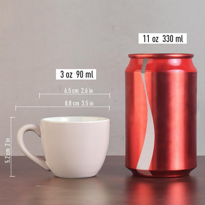 homEdge Mini Procelain Espresso Cup, 3 Ounces / 90 ml Tiny Coffee Mugs Demitasse for Espresso, Tea- White