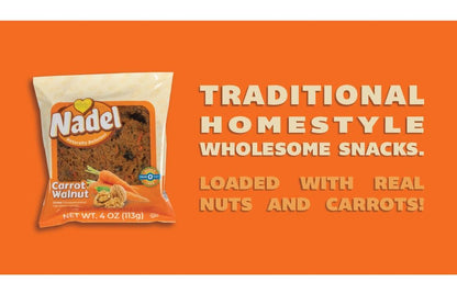 Nadel - Naturally Delicious Sweet Breads Variety Pack (Banana Walnut, Cappuccino Chocolate Chip, Carrot Walnut, Zucchini Walnut). (4 Pack, 1 Bread Per Flavor)