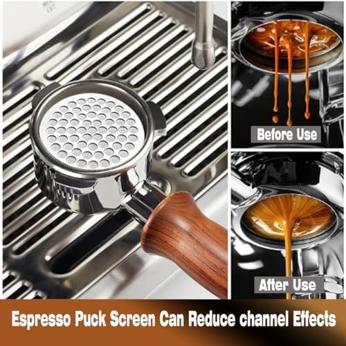 2pcs 53.3mm Espresso Puck Screen - Food-grade 316 Stainless Steel Espresso Filter - 0.8mm Thickness - Reusable Espresso Screen Filter Mesh for Espresso Portafilter