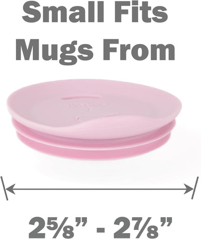 Reusable Coffee Cup Silicone Lid – Fits Most Tumbler, Water Bottle, & Ceramic Coffee Mug Between 2⅝”-2⅞" – Dishwasher-Safe Travel Mug Lid keeps your beverage in your mug (Small - Purple)