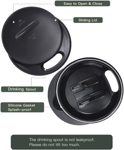 Ideus 16 oz Insulated Coffee Mug with Handle and Lid, Double Wall Stainless Steel Vacuum Thermal Coffee Mug, Travel Coffee Cup Thermal Cup for Home and Office, Storm Black