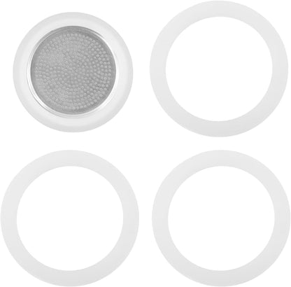 2/3/6/9/12 Cup Gasket & Filter For Stovetop Espresso Coffee Makers, Rubber Seal For Stove Top Coffee Maker Moka Pot, Silicone Gasket Seals, Espresso Machine Replacement Parts(6 cup)