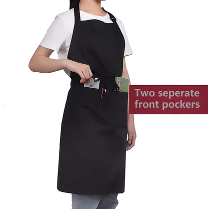 Cotton Blend Waterproof Apron With 2 Pockets for Women Men - Cooking Kitchen Chef Arpon BBQ Work Painting - (1 Pack)