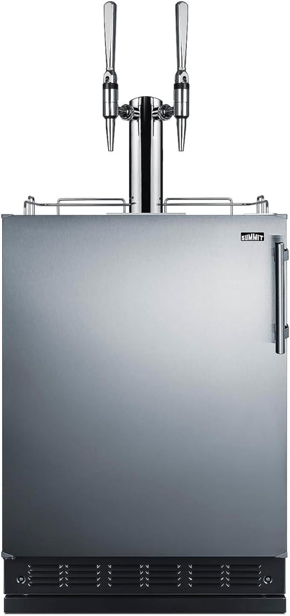Summit Appliance 24" Wide Nitro Coffee Kegerator/Refrigerator Combo, Black Interior, Caster Wheels, Residential/Commercial Use (LHD, Nitro Coffee)