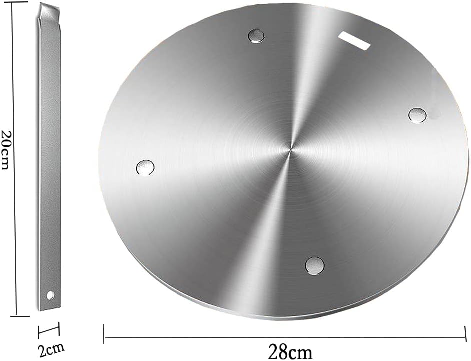 11inch Heat Diffuser Plate, Grouarty Stainless Steel Cooking Induction Adapter Simmer Plate for Electric Gas Glass Cooktop Hob Ring, Induction Cooktop Converter Plate With Handle